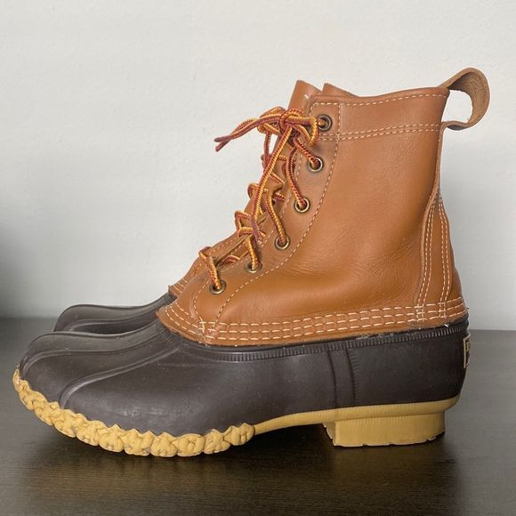 L.L. Bean Women's 7 Full Grain Leather Waterproof Cottagecore Outdoor Rain Boot - Picture 1 of 10